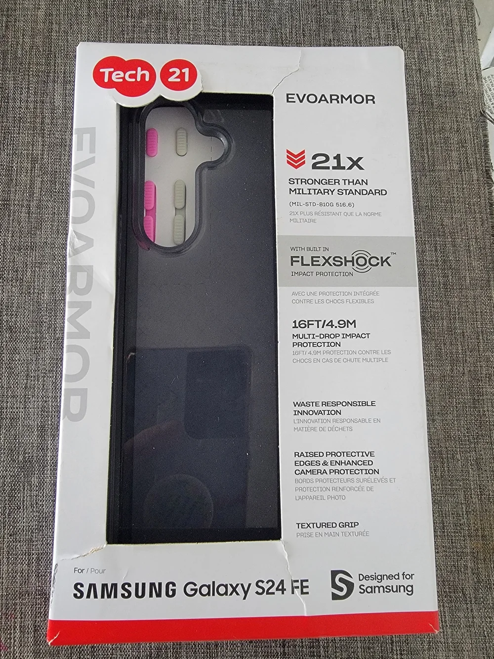 tech21 EvoArmor Case for Samsung Galaxy S24 FE - Black/Smoke